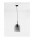 Velor 18cm Dome Pendant Ceiling Light Smoky Glass Black Cord Black Metal Base LED E27-2