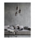 Velor 3 Light Cluster Pendant Ceiling Light Smoky Glass Black Cord Black Metal Base LED E27-2