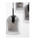 Velor 3 Light Cluster Pendant Ceiling Light Smoky Glass Black Cord Black Metal Base LED E27-5