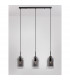 Velor 3 Light Bar Pendant Ceiling Light Smoky Glass Black Cord Black Metal Base LED E27-2