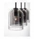 Velor 3 Light Bar Pendant Ceiling Light Smoky Glass Black Cord Black Metal Base LED E27-4