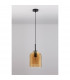 Velor 18cm Dome Pendant Ceiling Light Dark Champagne Glass Black Cord Black Metal Base LED E27-3