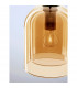 Velor 18cm Dome Pendant Ceiling Light Dark Champagne Glass Black Cord Black Metal Base LED E27-5