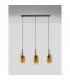 Velor 3 Light Bar Pendant Ceiling Light Dark Champagne Glass Black Cord Black Metal Base LED E27-3