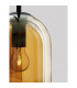 Velor 3 Light Bar Pendant Ceiling Light Dark Champagne Glass Black Cord Black Metal Base LED E27-4