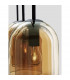 Velor 3 Light Bar Pendant Ceiling Light Dark Champagne Glass Black Cord Black Metal Base LED E27-5