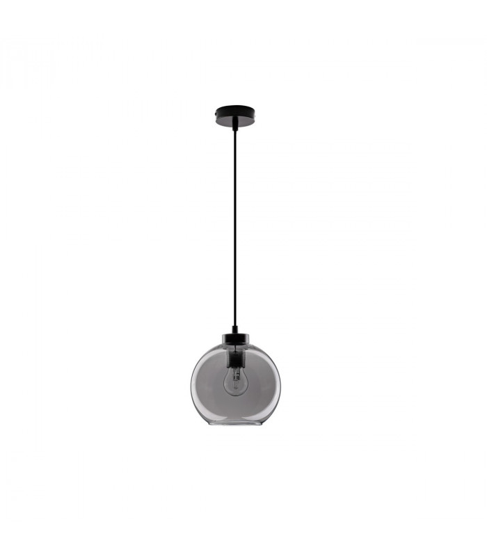 Palmer 3 Light Dome Pendant Ceiling Light Dark Champagne Glass Black Cord Black Metal Base LED E27-1