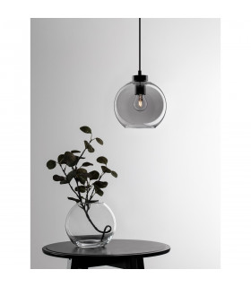 Palmer 3 Light Dome Pendant Ceiling Light Dark Champagne Glass Black Cord Black Metal Base LED E27-2
