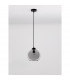 Palmer 3 Light Dome Pendant Ceiling Light Dark Champagne Glass Black Cord Black Metal Base LED E27-3