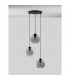 Palmer 3 Light Cluster Pendant Ceiling Light Smoky Glass Black Cord Black Metal Base LED E27-3