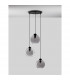 Palmer 3 Light Cluster Pendant Ceiling Light Smoky Glass Black Cord Black Metal Base LED E27-4