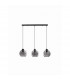 Palmer 3 Light Bar Pendant Ceiling Light Smoky Glass Black Cord Black Metal Base LED E27-1