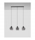 Palmer 3 Light Bar Pendant Ceiling Light Smoky Glass Black Cord Black Metal Base LED E27-3