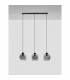 Palmer 3 Light Bar Pendant Ceiling Light Smoky Glass Black Cord Black Metal Base LED E27-4