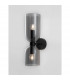 Palmer Slim Up & Down Wall Lamp Smoky Glass Black Metal Base LED E14-2