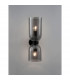 Palmer Slim Up & Down Wall Lamp Smoky Glass Black Metal Base LED E14-4