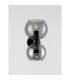 Palmer 2 Light Up & Down Wall Lamp Smoky Glass Black Metal Base LED E14-4