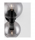 Palmer 2 Light Up & Down Wall Lamp Smoky Glass Black Metal Base LED E14-6