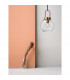 Irvine 20cm Dome Pendant Ceiling Light Clear Glass Black Cord Brass Gold Metal LED E27-2