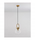 Irvine 20cm Dome Pendant Ceiling Light Clear Glass Black Cord Brass Gold Metal LED E27-4