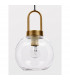 Irvine 20cm Dome Pendant Ceiling Light Clear Glass Black Cord Brass Gold Metal LED E27-5