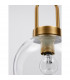 Irvine 20cm Dome Pendant Ceiling Light Clear Glass Black Cord Brass Gold Metal LED E27-6