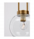Irvine 20cm Dome Pendant Ceiling Light Clear Glass Black Cord Brass Gold Metal LED E27-7