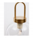 Irvine 20cm Dome Pendant Ceiling Light Clear Glass Black Cord Brass Gold Metal LED E27-9