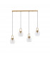 Irvine 4 Light Bar Pendant Ceiling Light Clear Glass Black Cord Brass Gold Metal LED E27-1