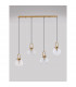 Irvine 4 Light Bar Pendant Ceiling Light Clear Glass Black Cord Brass Gold Metal LED E27-3