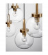Irvine 4 Light Bar Pendant Ceiling Light Clear Glass Black Cord Brass Gold Metal LED E27-4