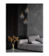 Irvine 3 Light Cluster Pendant Ceiling Light Clear Glass Black Cord Brass Gold Metal LED E27-2