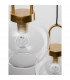 Irvine 3 Light Cluster Pendant Ceiling Light Clear Glass Black Cord Brass Gold Metal LED E27-5