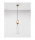 Irvine 15.5cm Slim Pendant Ceiling Light Clear Glass Black Cord Brass Gold Metal LED E27-4