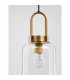 Irvine 15.5cm Slim Pendant Ceiling Light Clear Glass Black Cord Brass Gold Metal LED E27-7