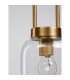 Irvine 15.5cm Slim Pendant Ceiling Light Clear Glass Black Cord Brass Gold Metal LED E27-8