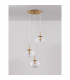 Maeve 3 Light Bar Pendant Ceiling Light Clear Glass White Cord Brass Gold Metal LED E27-3