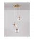 Maeve 3 Light Bar Pendant Ceiling Light Clear Glass White Cord Brass Gold Metal LED E27-4