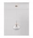 Maeve 28cm Globe Pendant Ceiling Light Clear Glass White Cord Brass Gold Metal LED E27-4