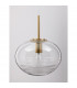 Maeve 28cm Globe Pendant Ceiling Light Clear Glass White Cord Brass Gold Metal LED E27-5