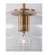 Maeve 28cm Globe Pendant Ceiling Light Clear Glass White Cord Brass Gold Metal LED E27-6