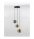 Sianna 3 Light Bar Pendant Ceiling Light Smoke Glass Brass Gold Metal LED E27-3