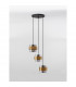 Sianna 3 Light Bar Pendant Ceiling Light Smoke Glass Brass Gold Metal LED E27-4