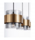 Sianna 3 Light Bar Pendant Ceiling Light Smoke Glass Brass Gold Metal LED E27-4