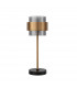 Sianna 18cm Table Lamp with Round Shade Smoke Glass Brass Gold Metal LED E27-1