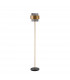 Sianna 25cm Floor Lamp with Shade Smoke Glass Brass Gold Metal LED E27-1