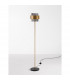 Sianna 25cm Floor Lamp with Shade Smoke Glass Brass Gold Metal LED E27-3