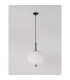 Lato 30cm Globe Pendant Ceiling Light Black Metal Opal Glass LED E27-3