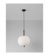 Lato 30cm Globe Pendant Ceiling Light Black Metal Opal Glass LED E27-5
