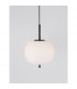 Lato 30cm Globe Pendant Ceiling Light Black Metal Opal Glass LED E27-6